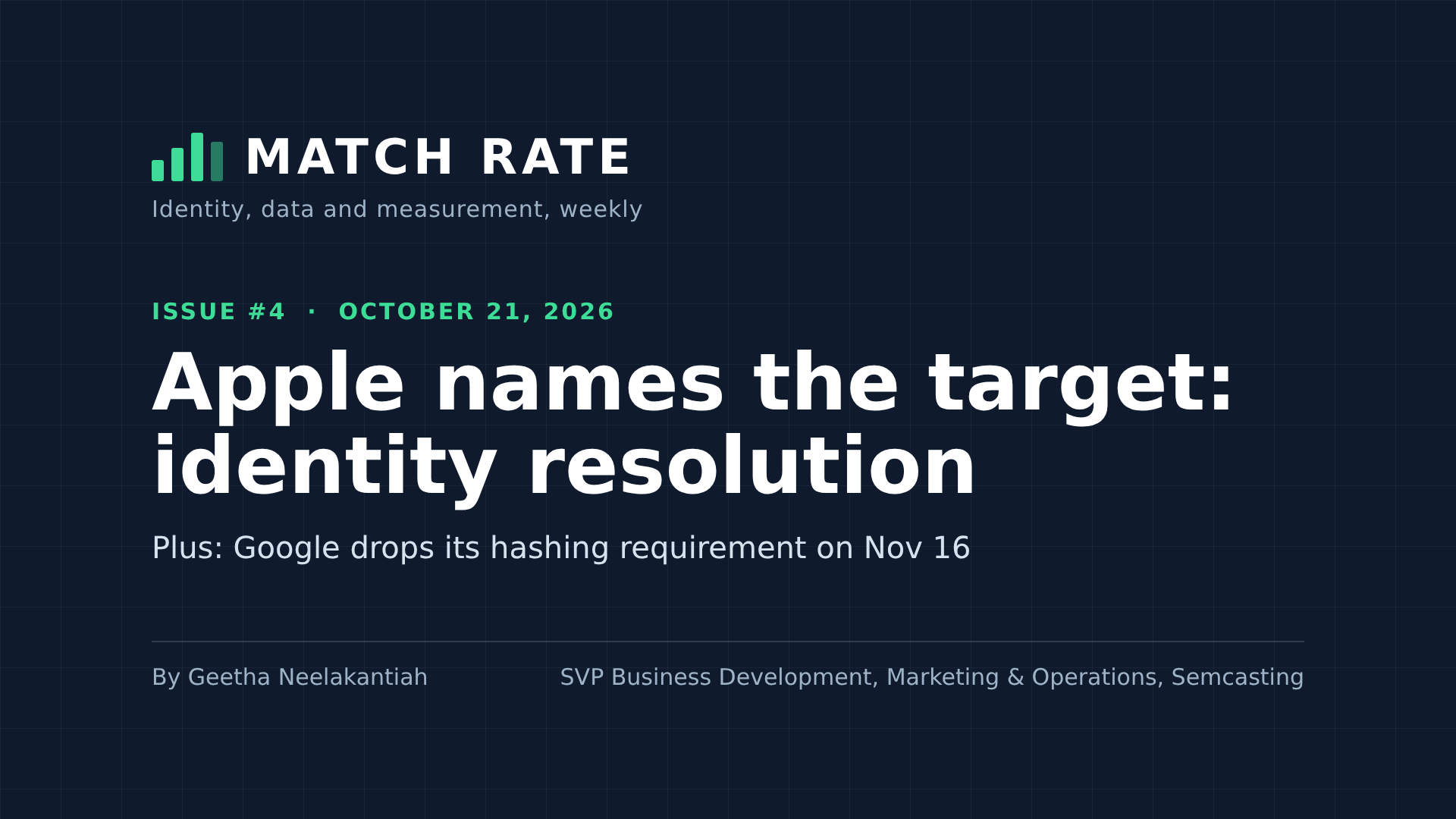 Newsletter - Match Rate, Issue #4